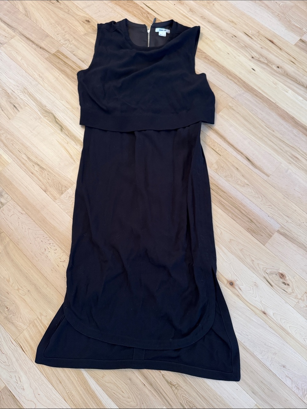 Helmut Lang-Black Cropped Top Silhouette Midi Dress-Classic-2